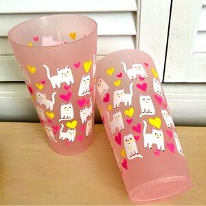 Plastic cups with cats